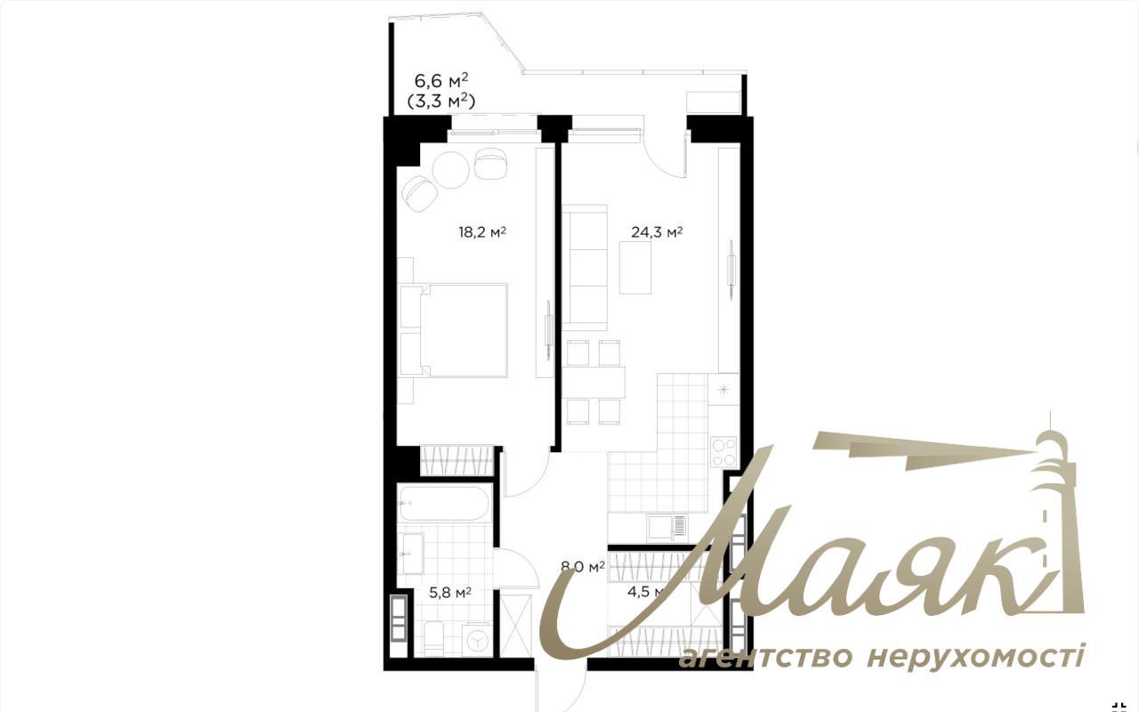 Продаж 1-кімнатної квартири Щорса 19 ЖК Diadans