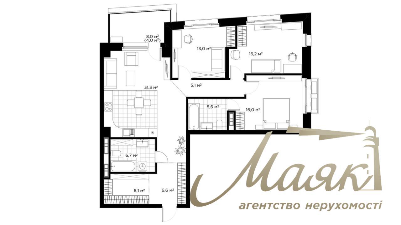 Продаж 3-кімнатної квартири Щорса 19 ЖК Diadans