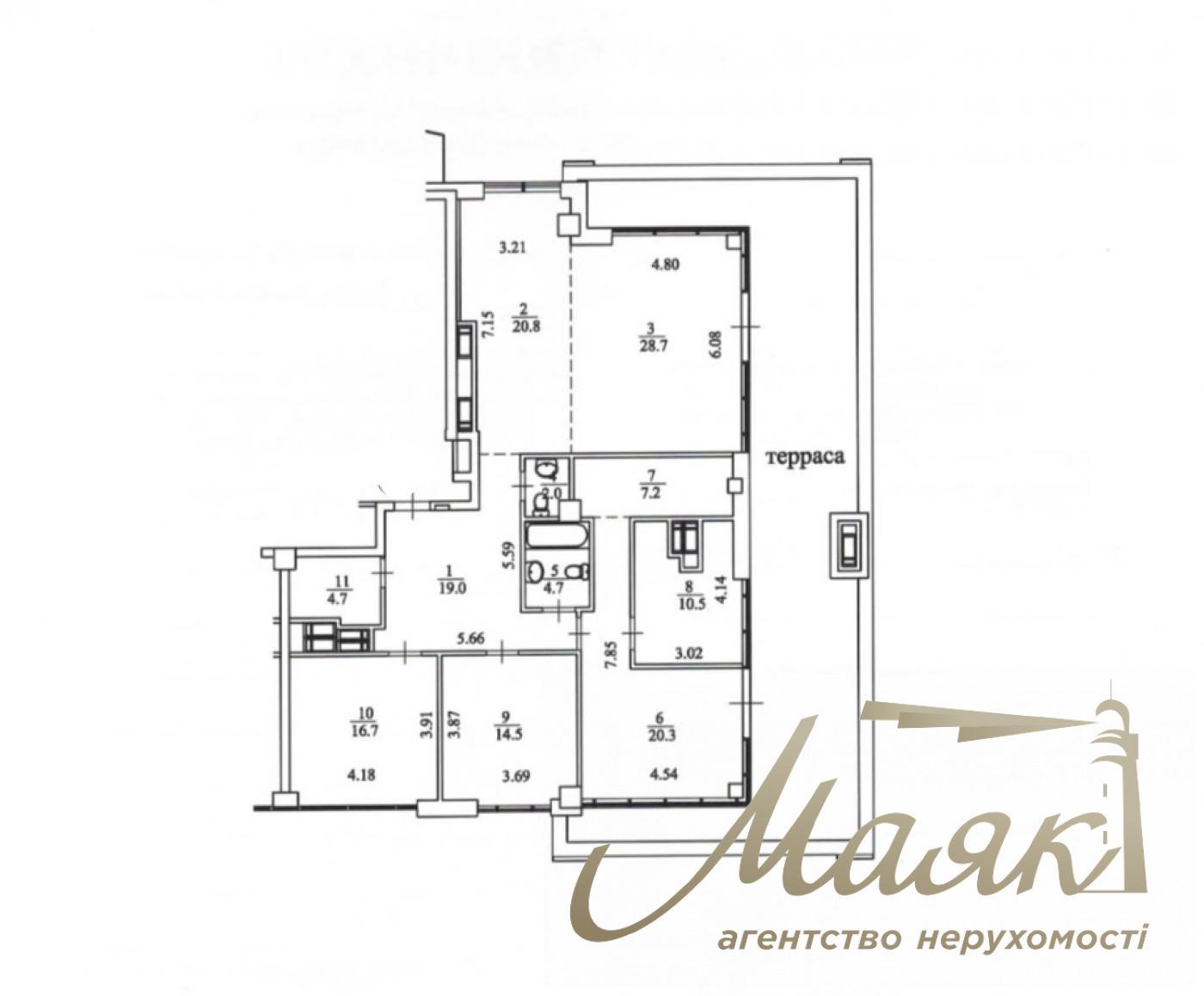 Apartment for sale with terrace in Residential Complex Boulevard Fontonov, Pechersk, Kiev