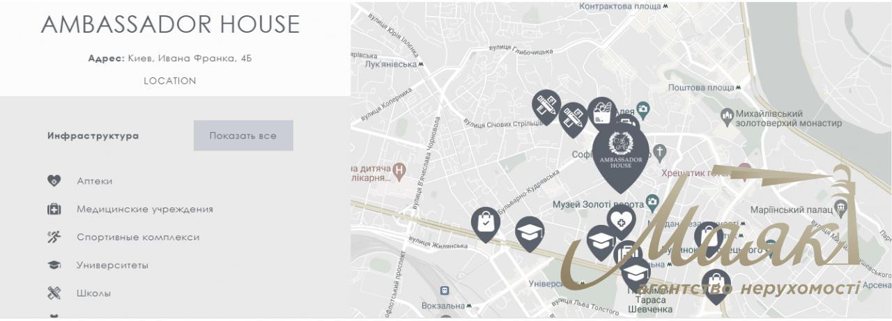 Продаж апартаментів у клубному будинку "Ambassador House" вул.Франка 4б