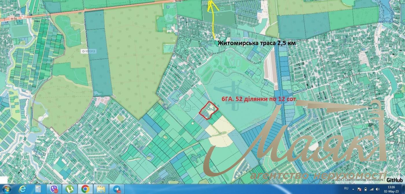 Sale. Land for individual construction, Kotsubinsky, Chaika streets