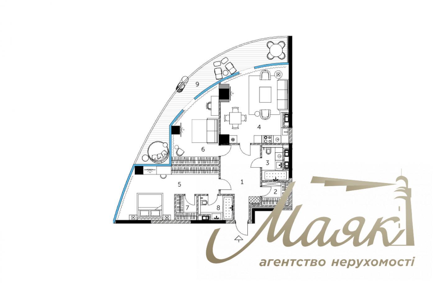 Продажа 2к 112.4 м2 квартиры ЖК Тариан Таверс, ул. Патриса Лумумбы