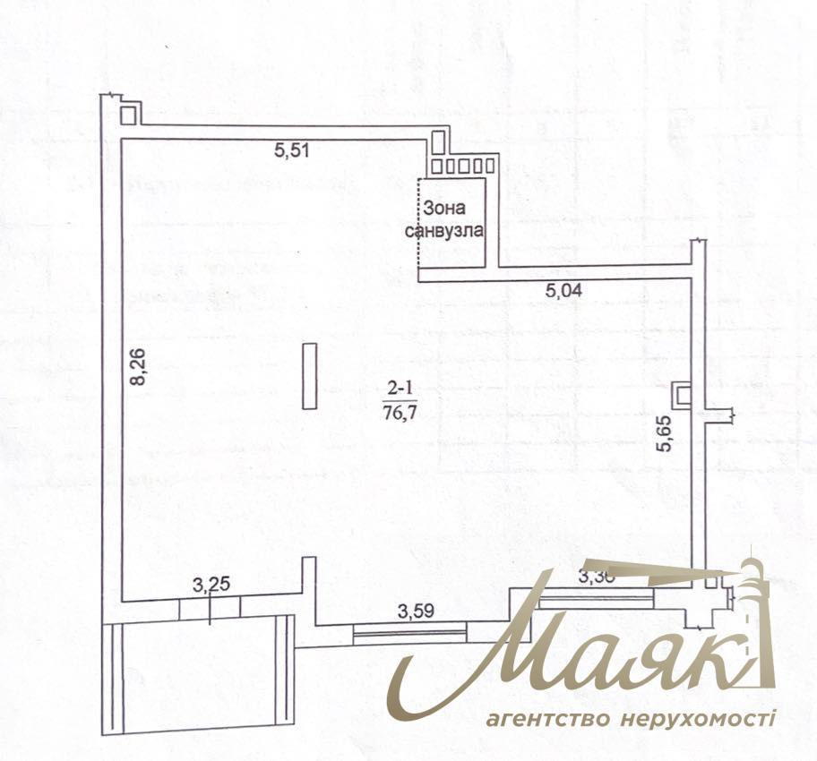 Оренда фасадного приміщення 77 м2 у ЖК Нивки Парк