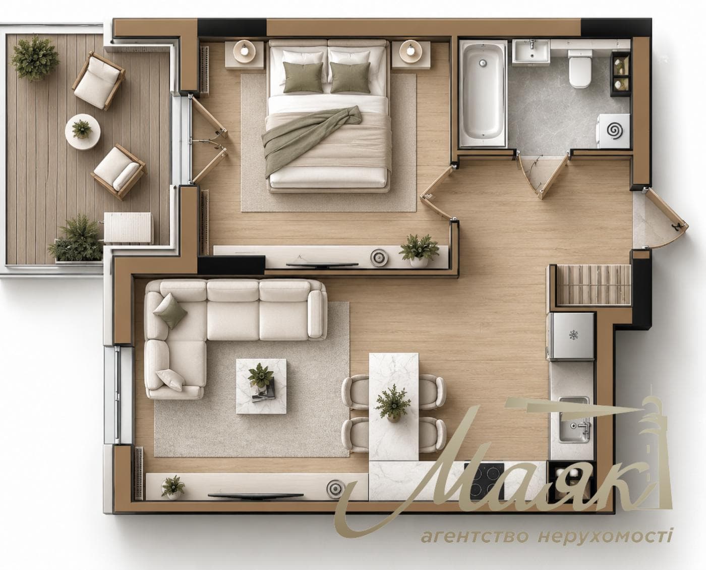 Продаж 2-кімнатної квартири площею 46,88 м² у клубному будинку OLEGIV PODIL/Олегівський, вул. Олегівська, 36, Поділ, Центр, Київ