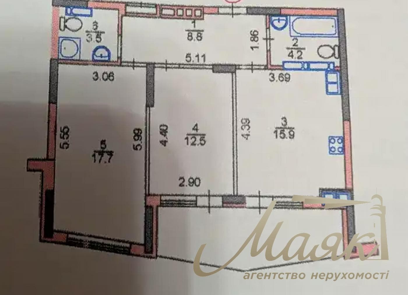 Продаж 2-кімнатної квартири площею 68 м² у ЖК «Італійський квартал», Оболонський район