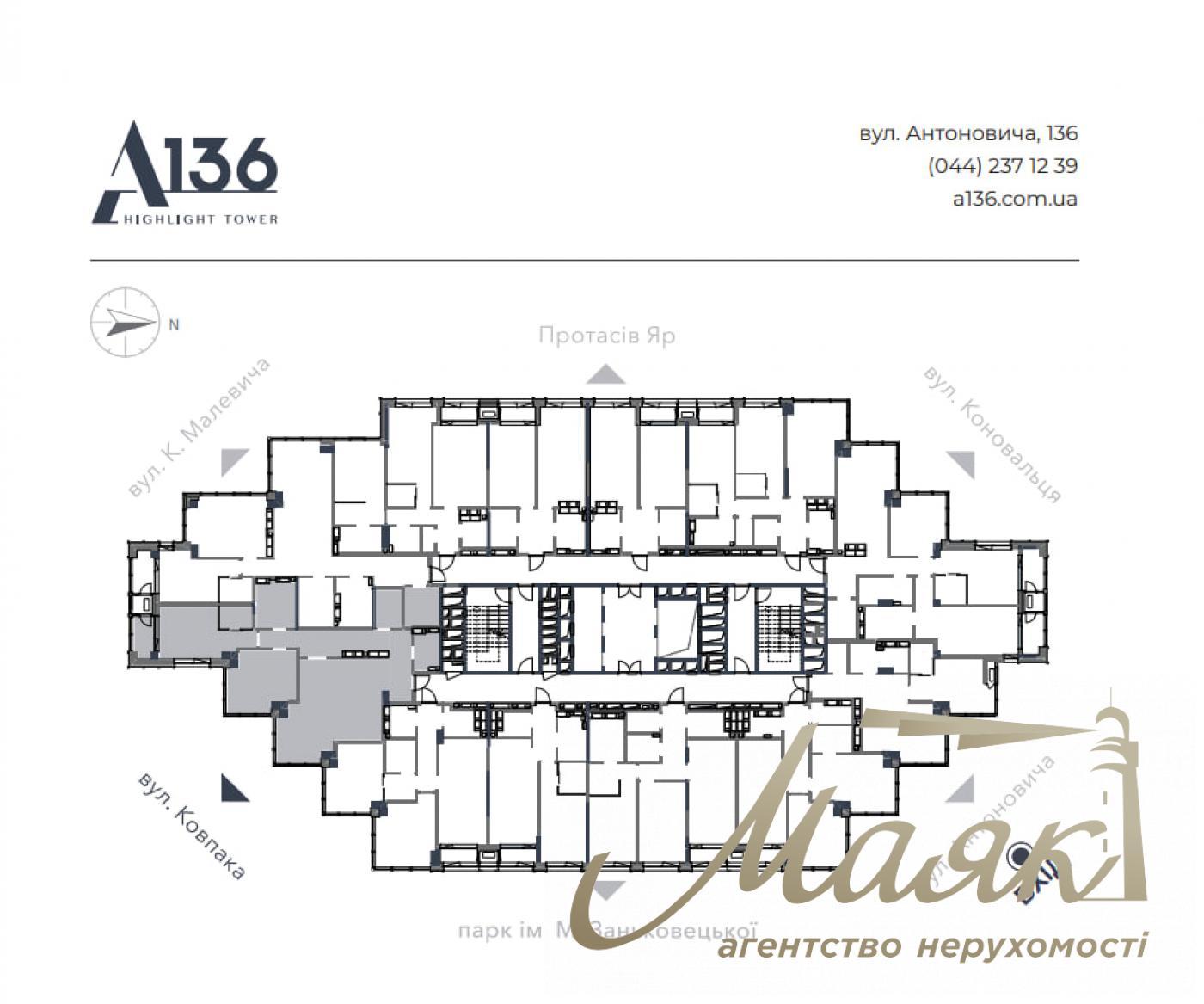 For sale 3-bedroom apartment in Residential Complex A136 Highlight Tower, Center