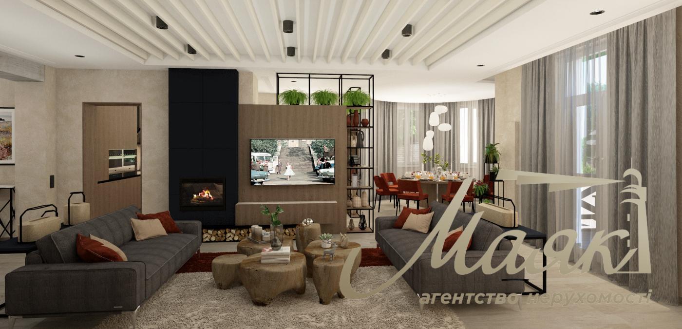 Продаж будинку з гаражем 365м2, ділянка 15 соток у КМ "ОБРІЙ - К" вул. Центральна, у с. Козин,