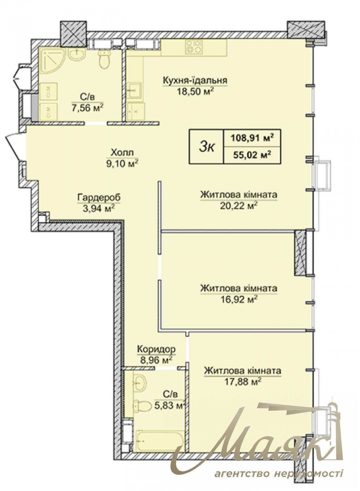 Продаж 3-х кімнатної квартири, 109 м2 у ЖК Новопечерські Липки Драгомирова