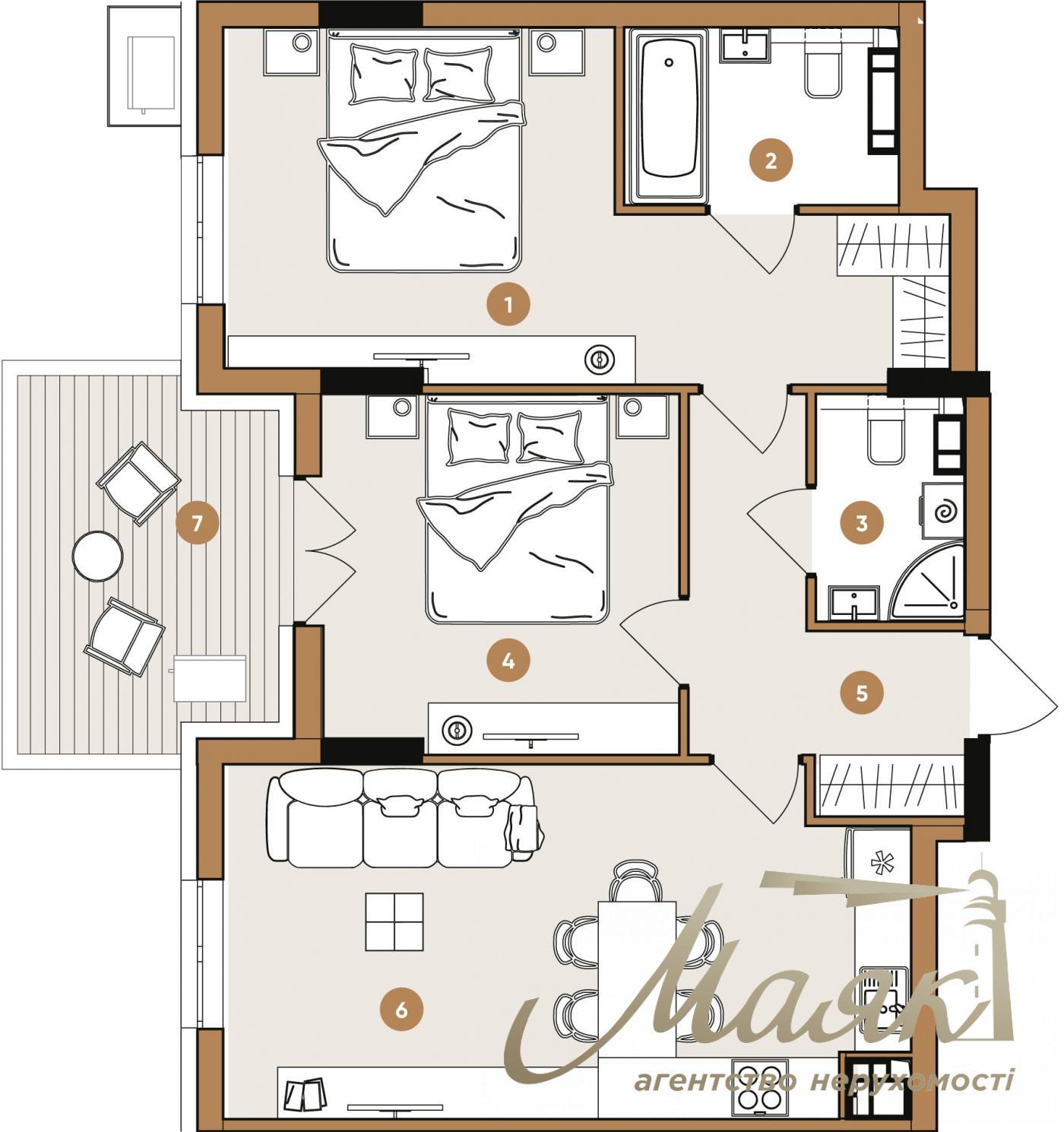 Продаж 2-кімнатної квартири 69 м² ЖК OLEGIV Podil ,ул. Олегівська, Поділ