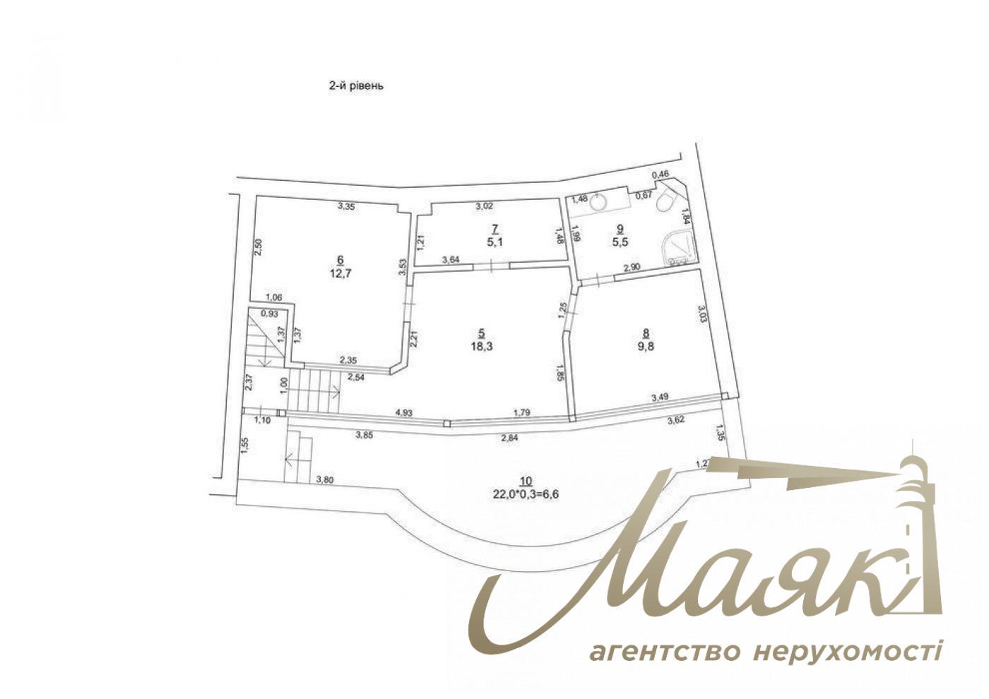 Продаж видової 2-х рівневої квартири з каміном, 115 м2 у Дніпровська набережна
