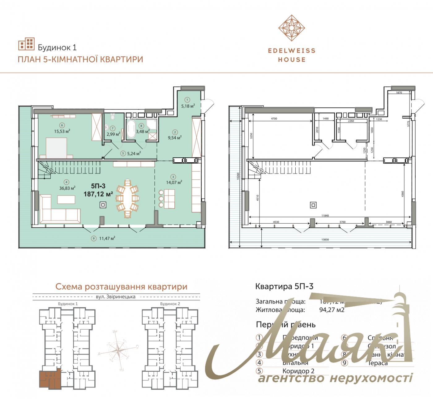 Продаж 5-х кімнатного пентхауса 188м² у ЖК Edelweiss, Печерський район, центр Києва