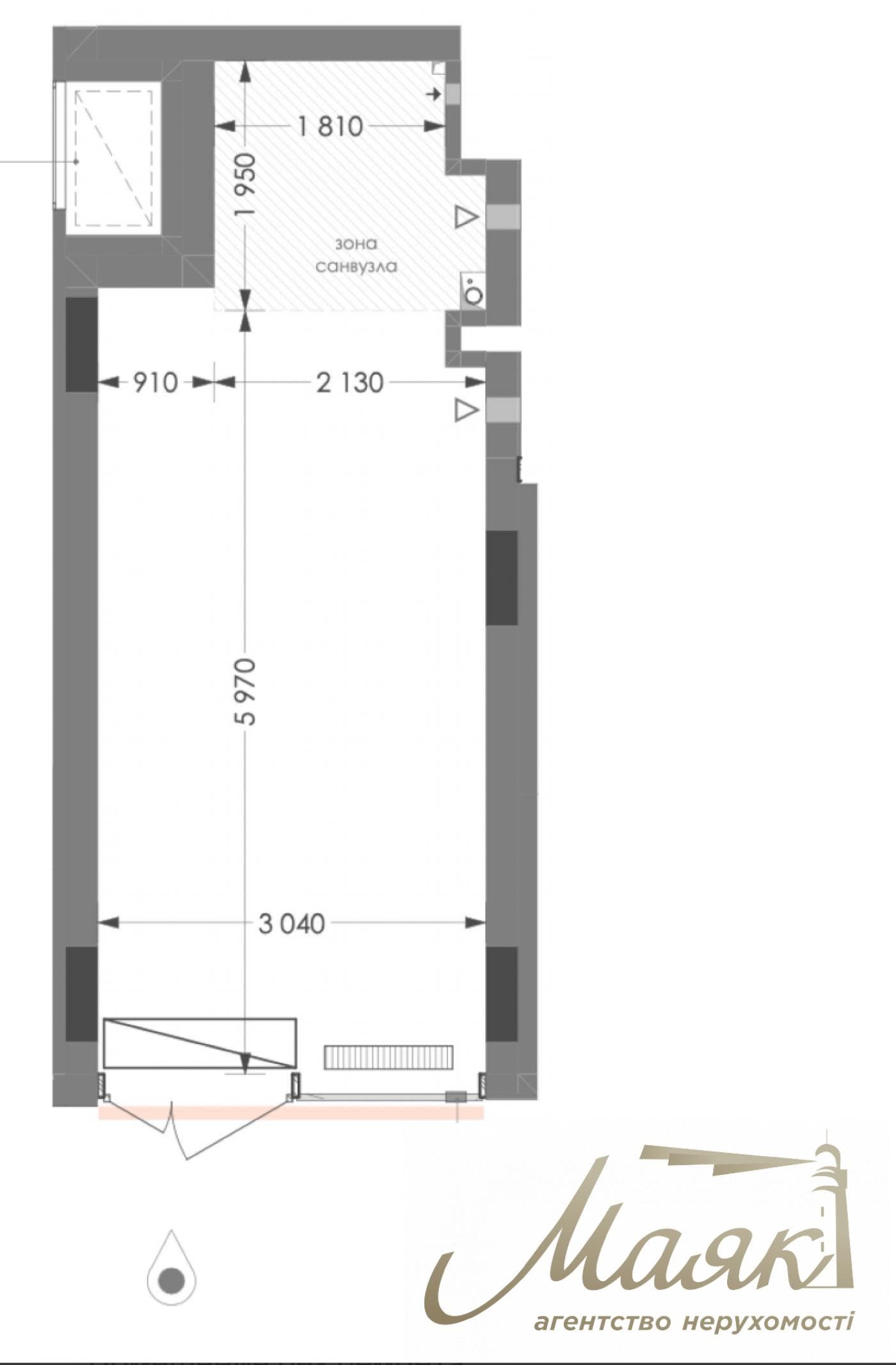 Продаж фасадного приміщення площею 20,3 м², ЖК Unit Home