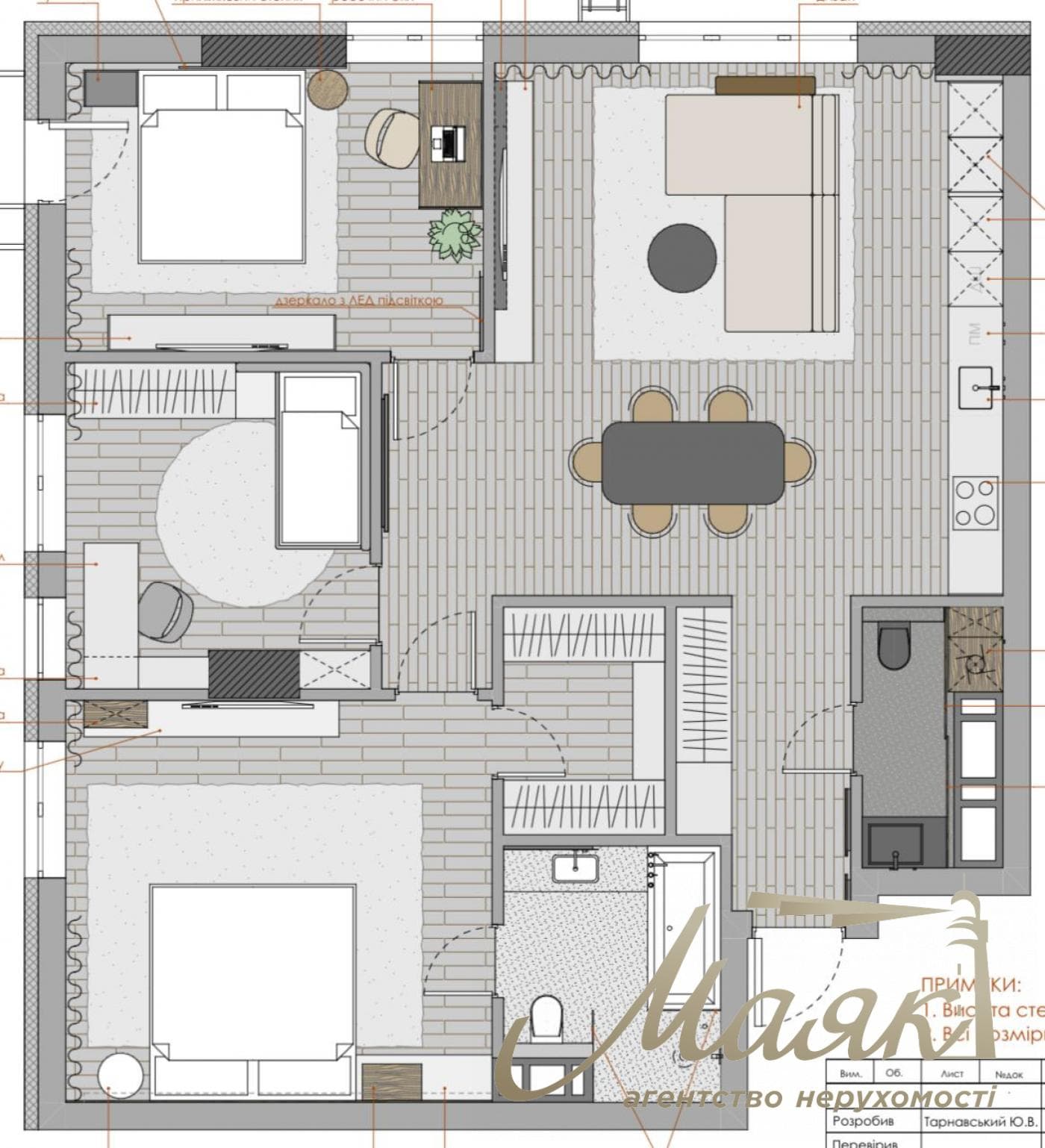 Оренда 3к квартири в ЖК TRIIINITY, 104 м кв, Печерський район