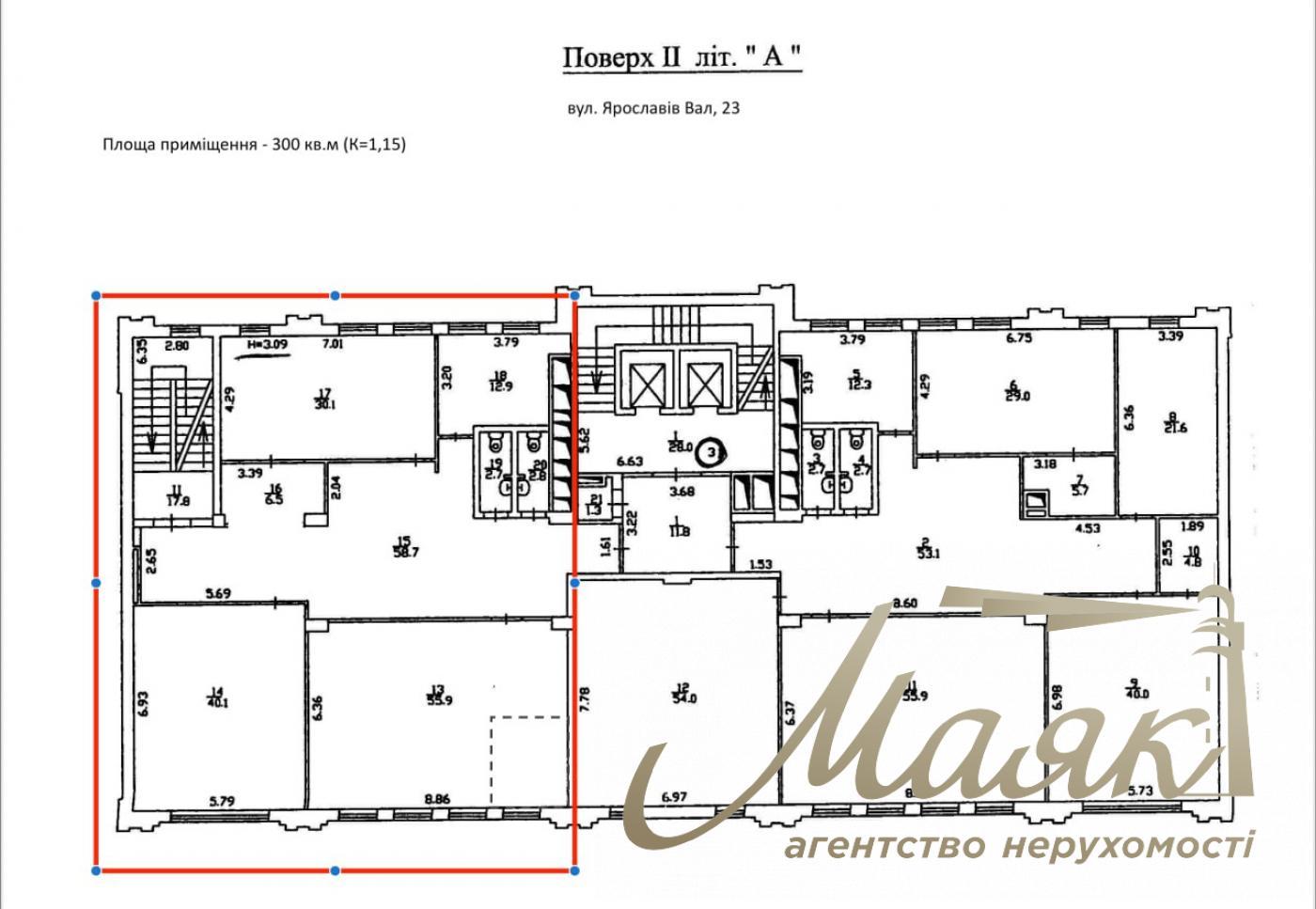 Оренда офісу 260м2 на вул.Ярославів Вал 23, Золоті Ворота.