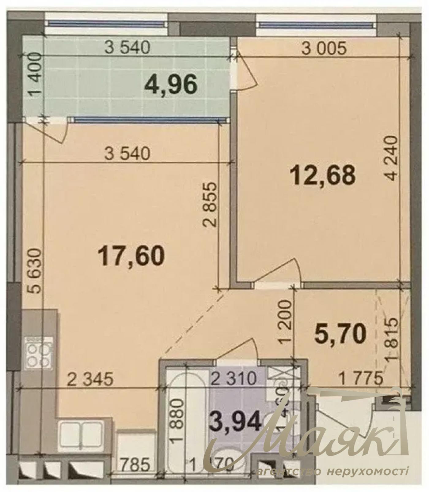 For sale 1k apartment 45m2, LCD SEVEN, SEVEN