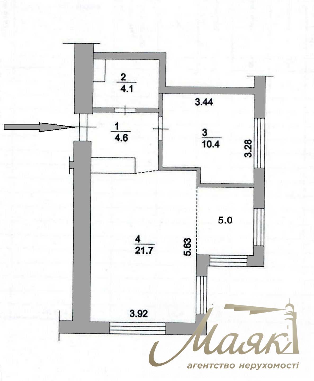 Продаж євродвушки 46 м2 в ЖК Seven