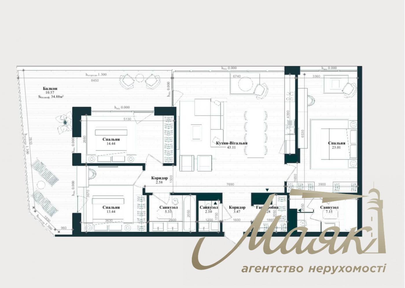 Two bedroom apartment for sale 127.9m2 Residential Complex Park Lake City
