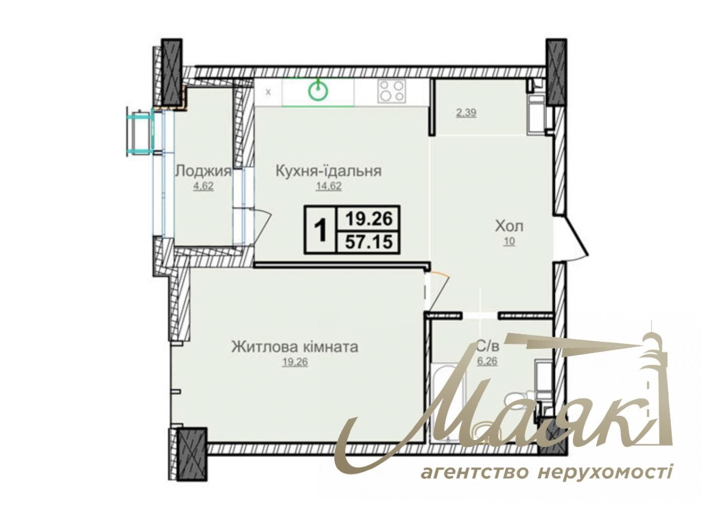 Продаж 1кімнатної квартири 57м2 в ЖК Новопечерські липки ( 7 черга ) 4 будинок, вул. Андрія Верхогляда/Драгомирова, Печерськ, Київ