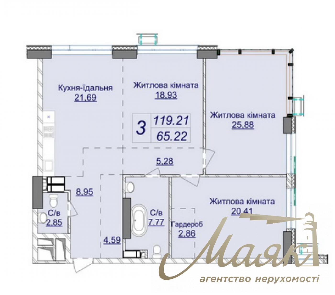Продажа 3-х комнатной  квартиры 119 кв.м в ЖК Новопечерские Липки