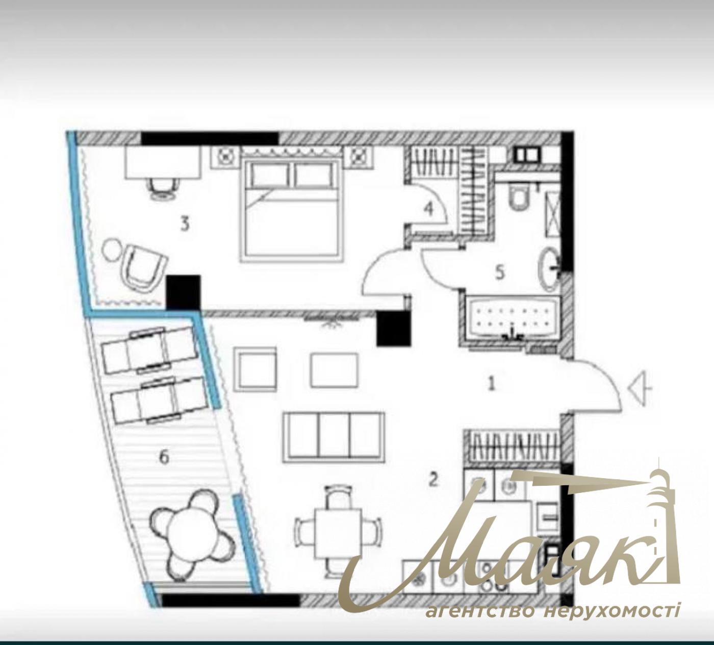 Продаж видової 1-ї кімнатної квартири, 63 м3 у ЖК Taryan Towers