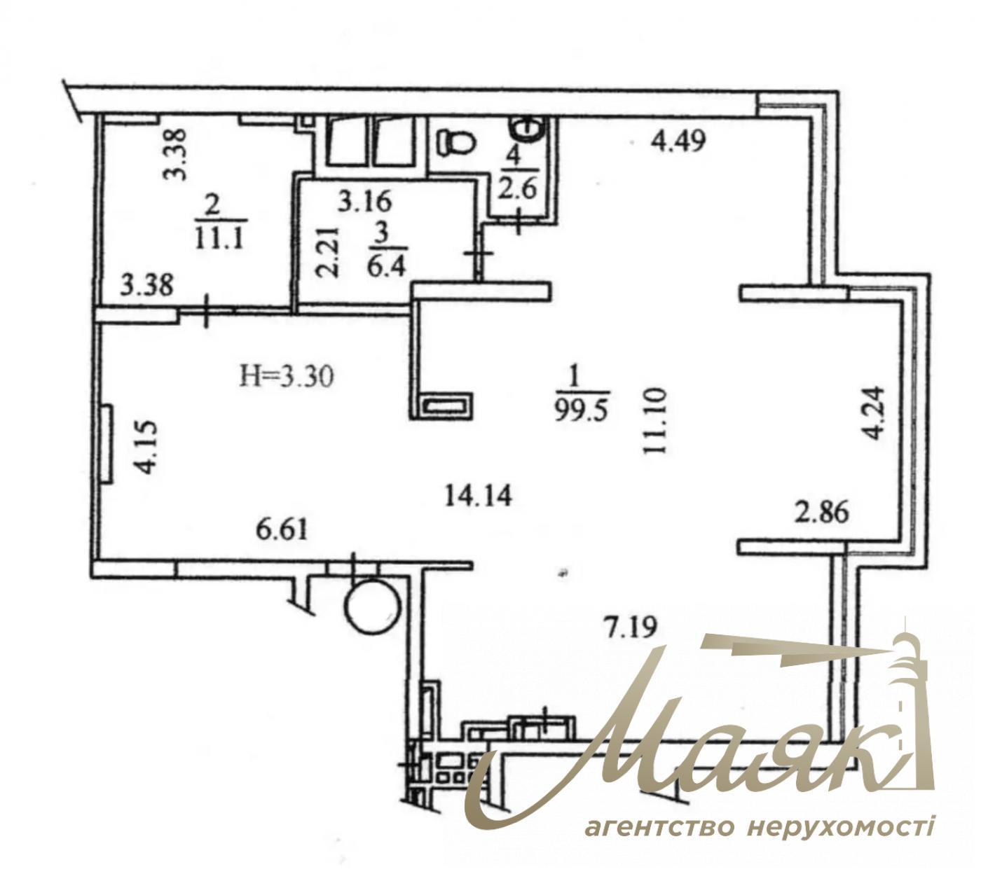 Оренда офісу 120м2 в ЖК Obolon Residences, Оболонський район.