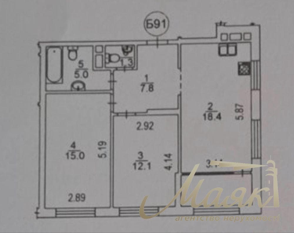Продаж квартири площею 64 м², ЖК «Севен»