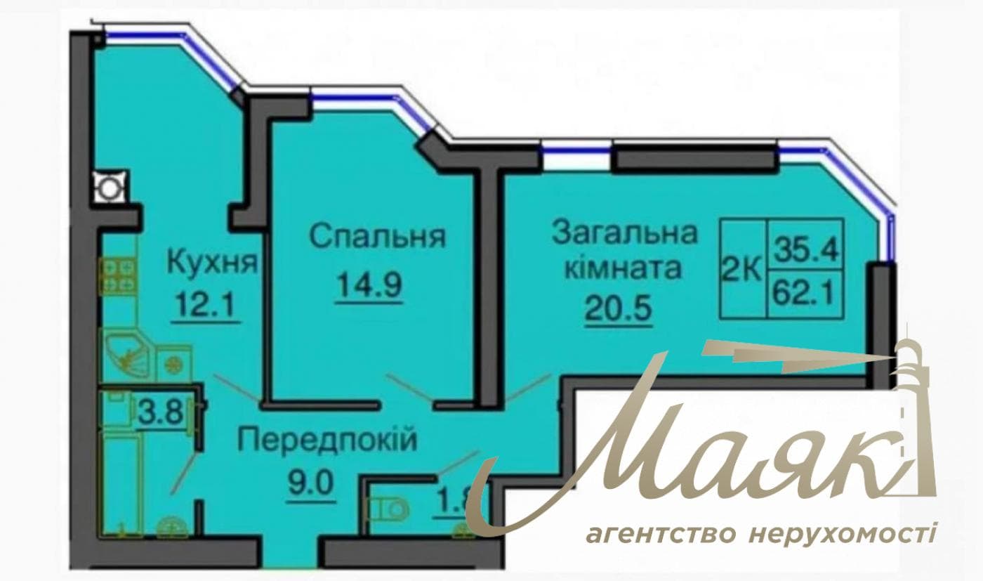 ПРОДАЖ | 2-КІМНАТНА КВАРТИРА | ЖК «СОФІЯ РЕЗИДЕНС»