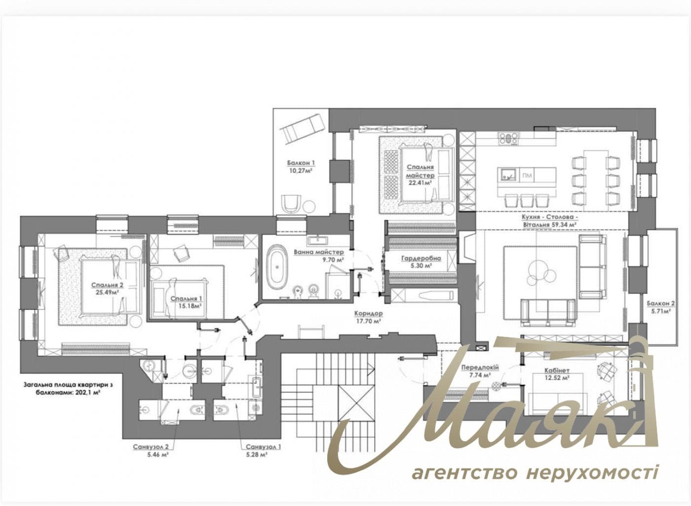 Оренда 5-кімнатної квартири площею 200 м², вулиця Антоновича, 17