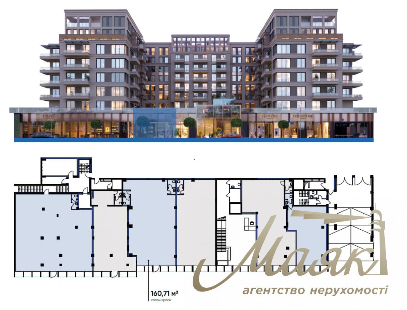 Продаж комерційного приміщення 160,71м.кв. OLEGIV Boutique Residence, Центр
