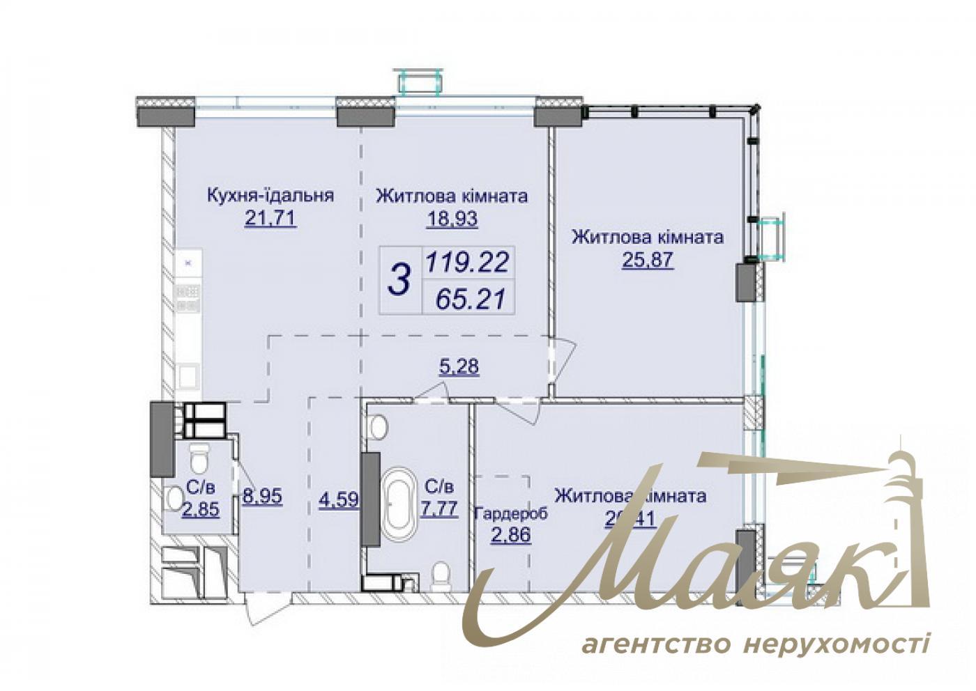 For sale 3k apartment, 119 m2 in LCD Novopecherskie Lipki, Dragomirova street, 7 turn