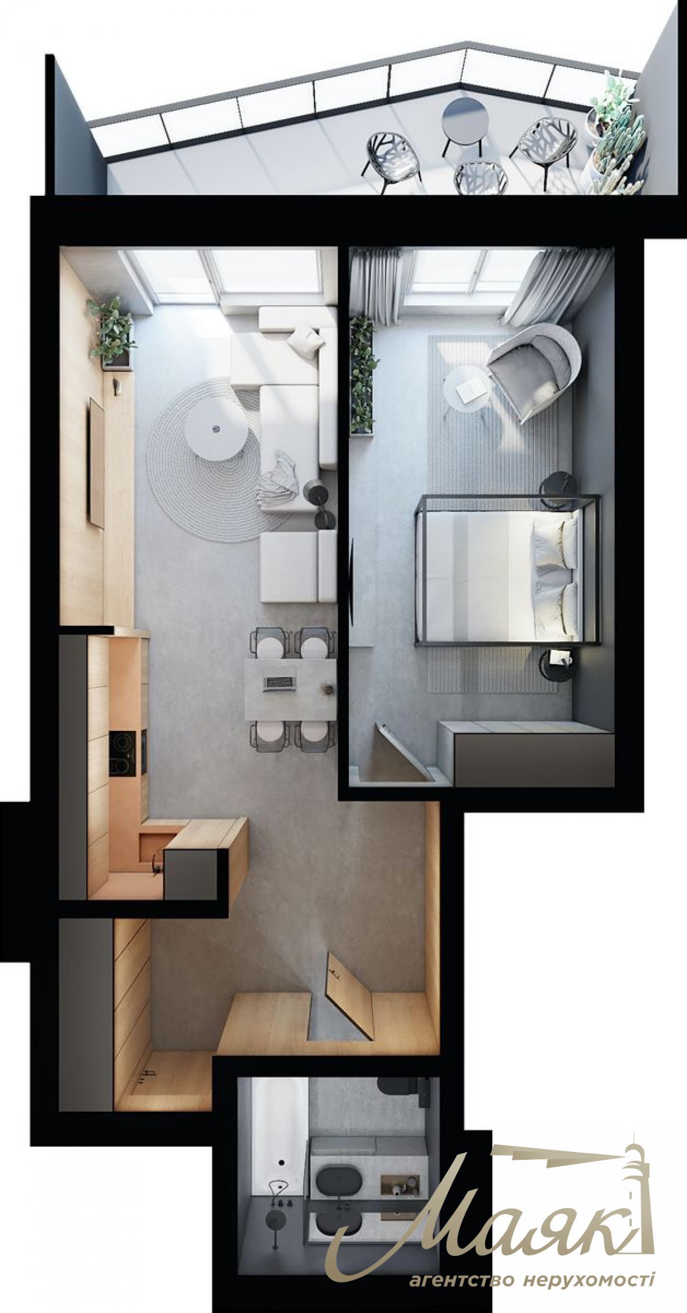 Продаж 1-кімнатної квартири (66м2) ЖК Diadans, вул. Коновальця