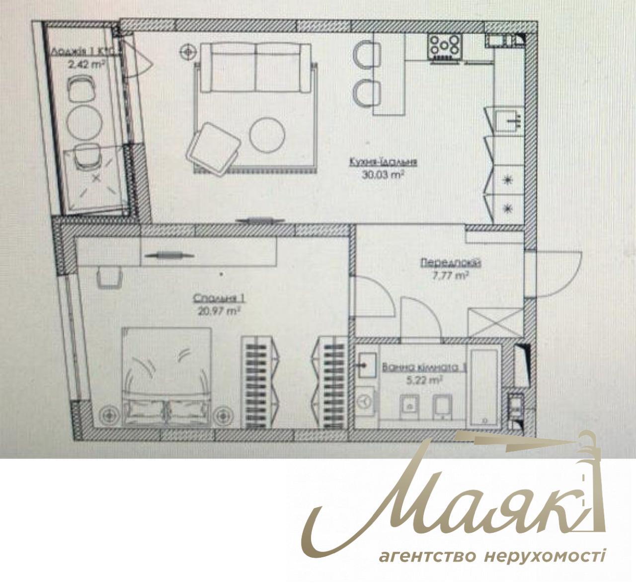 ЖК RYBALSKY вул. Набережно-Рибальська 11 Поділ. 1 кім -67 кв.м