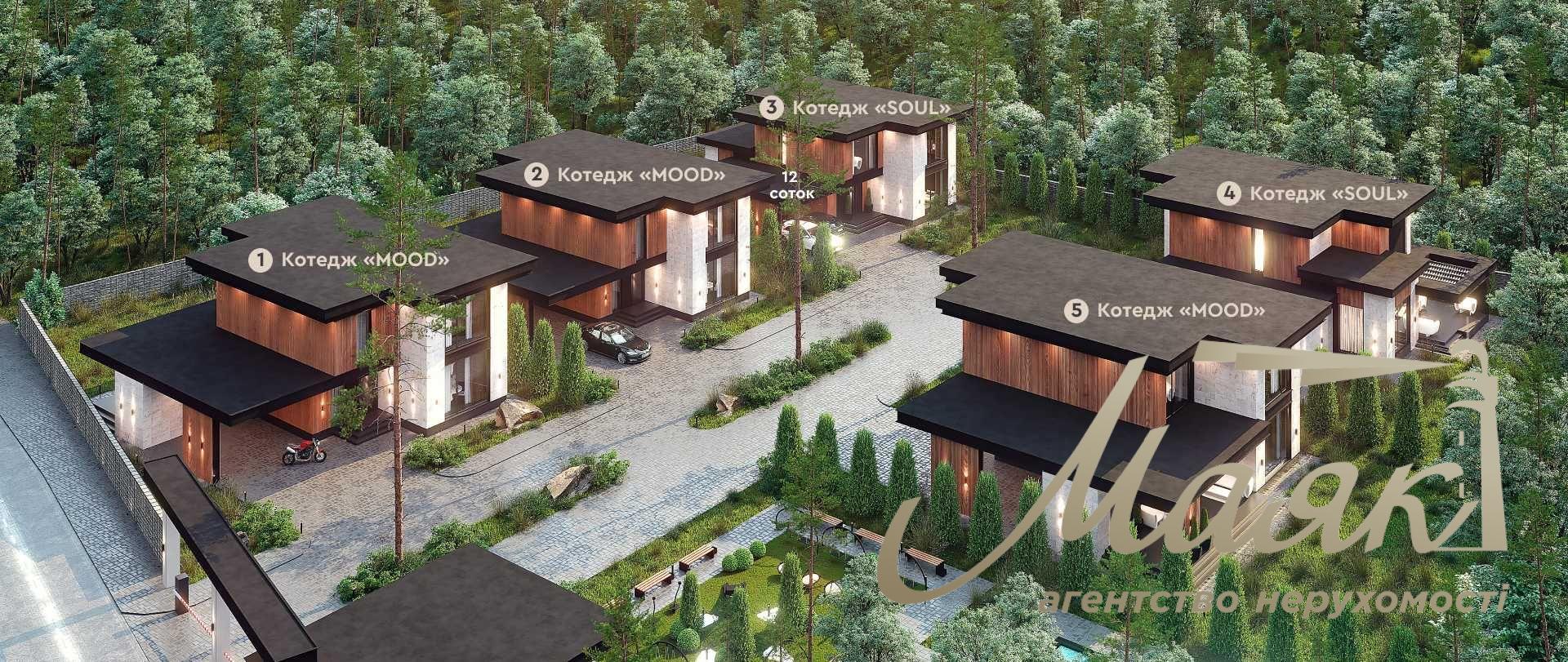 Продажа современных коттеджей 270м2 в КГ "Marea Club" с. Романков