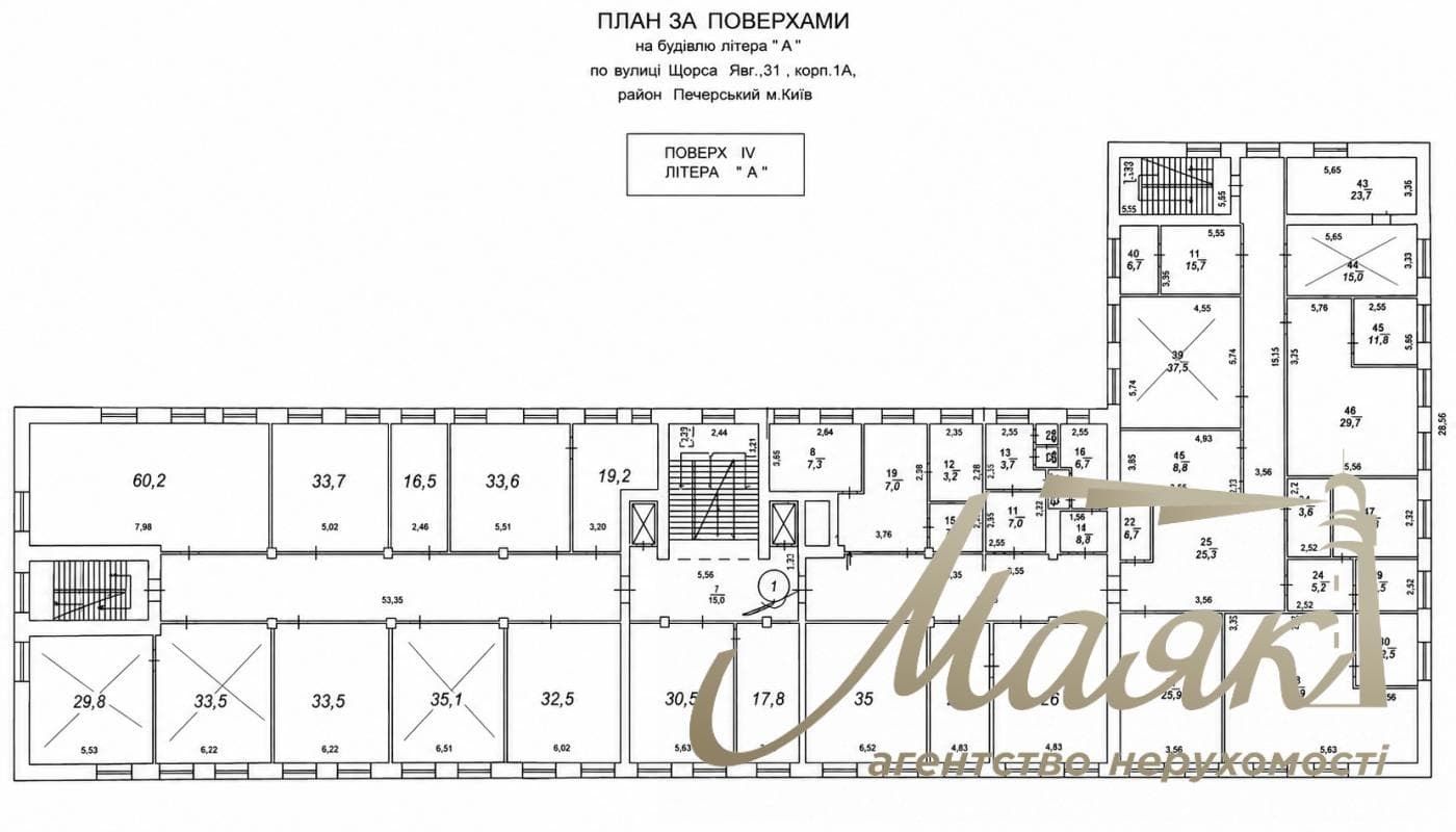 Продаж офісного поверху площею 1000 м², вул. Євгенія Коновальця, 31, Печерськ