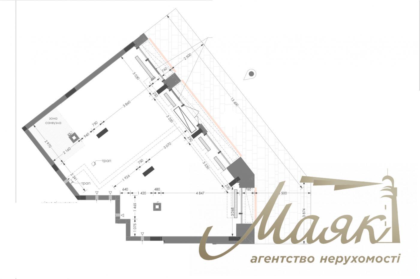 Оренда фасадного приміщення 103,3м2, ЖК Unit Home