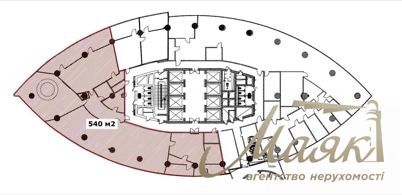 Аренда офиса 637м2 БЦ Парус ул. Мечникова (Кловский) 2 Печерский район