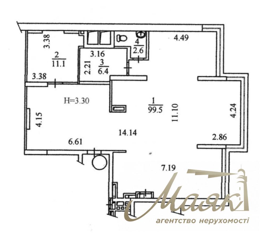 Office space for rent 120 m2 in Obolon Residence Minskskaya Residential Complex