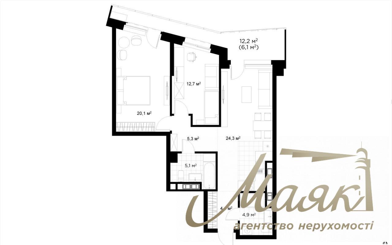 Продажа 2к квартиры в ЖК Diadans