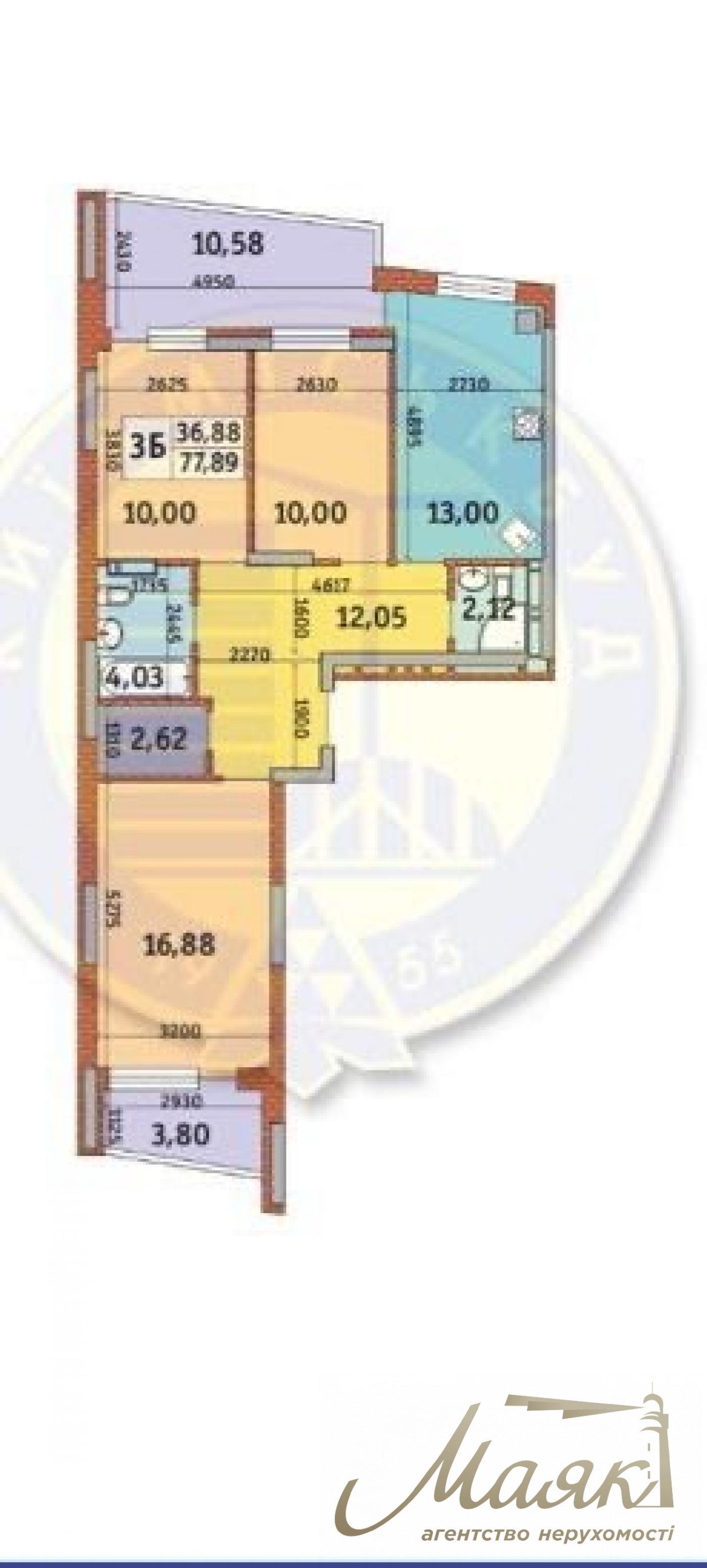 Sale of 3-room apartment 77.89 m2, residential complex "Italian quarter" Obolon