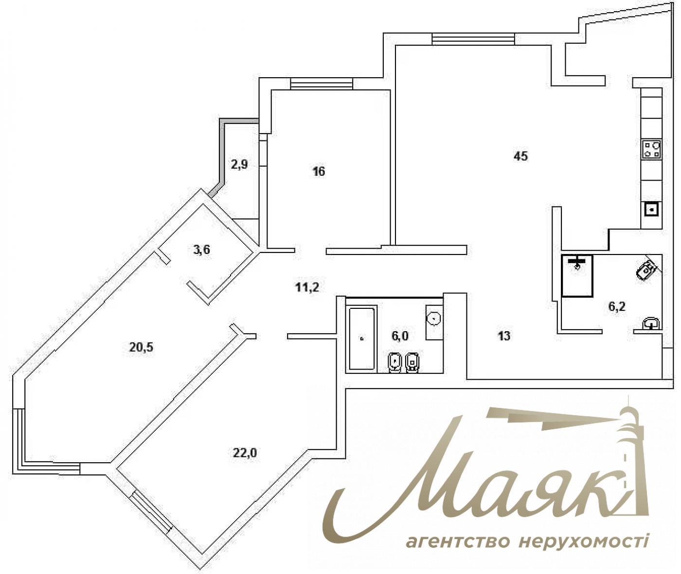 Sale of 4k apartment in Korona residential complex, st. Princely Zaton, Poznyaki
