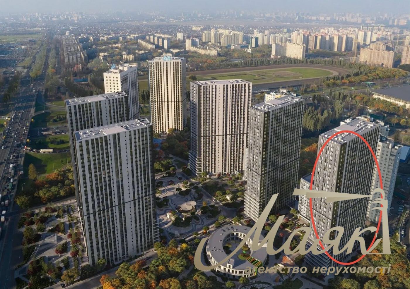 Продаж видової 2-кімнатної квартири 59 м2 у ЖК Метрополіс, Теремки