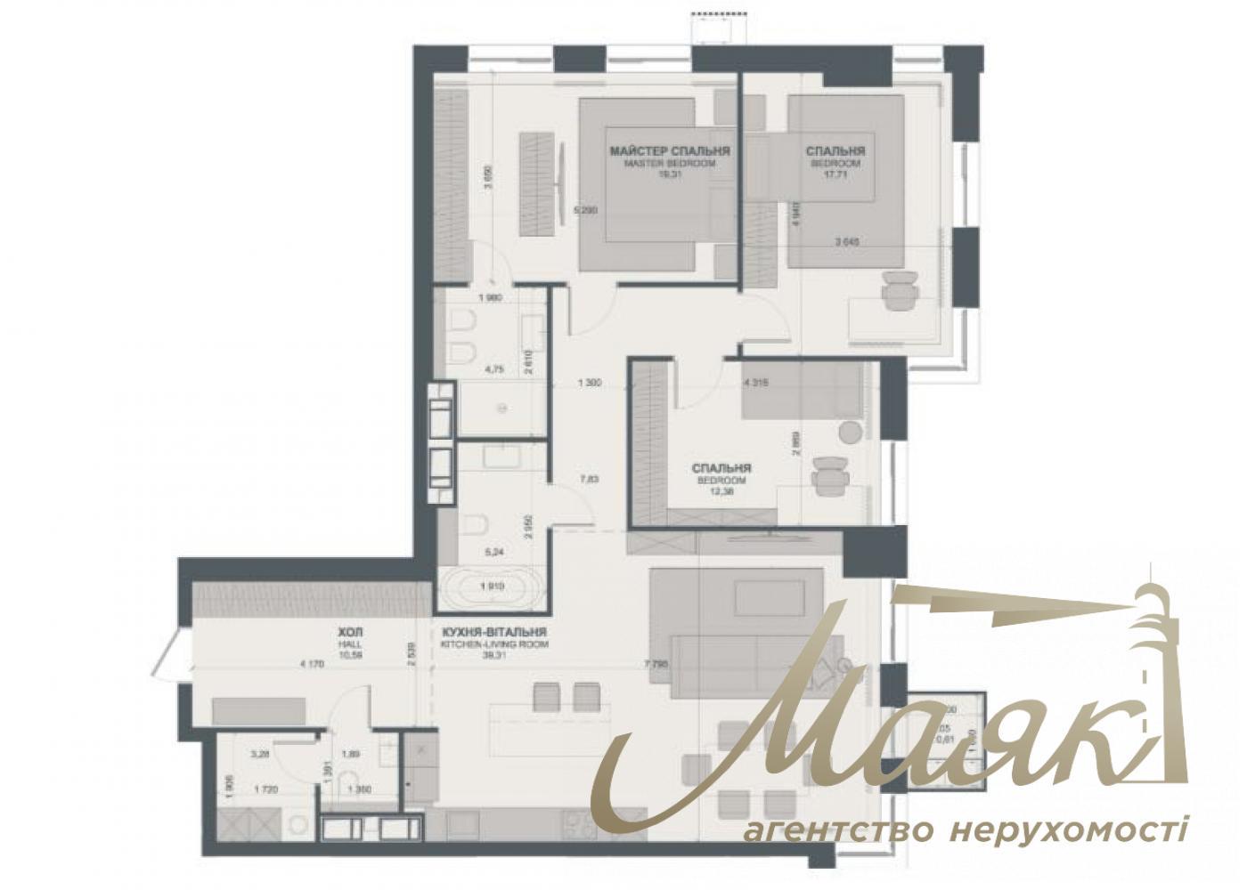 Продаж 3к квартири ЖК TRIIINITY