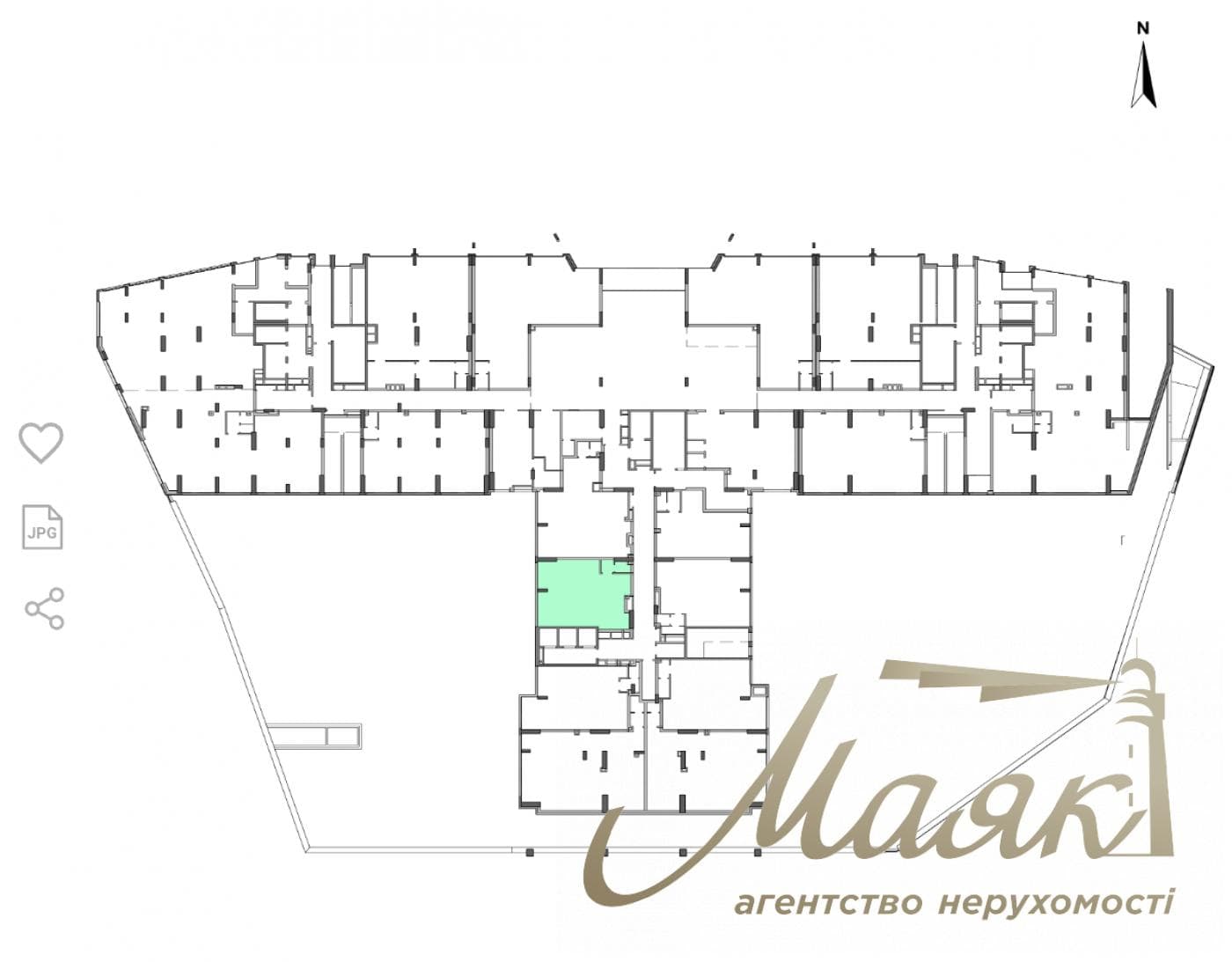 Продаж комерційного приміщення площею 57,18 м² у ЖК «Maxima Residence», Нижній Печерськ, Київ
