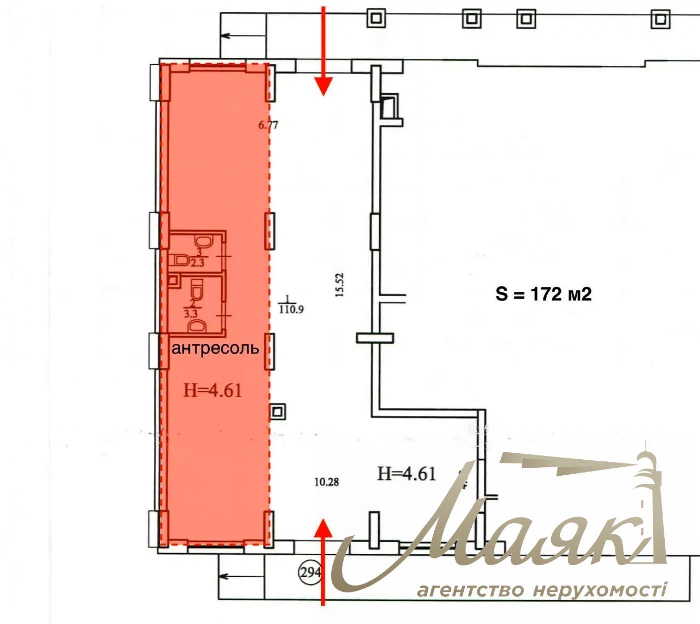 Оренда фасадного приміщення 172 м.кв. ЖК Ярославів Град, Золоті Ворота