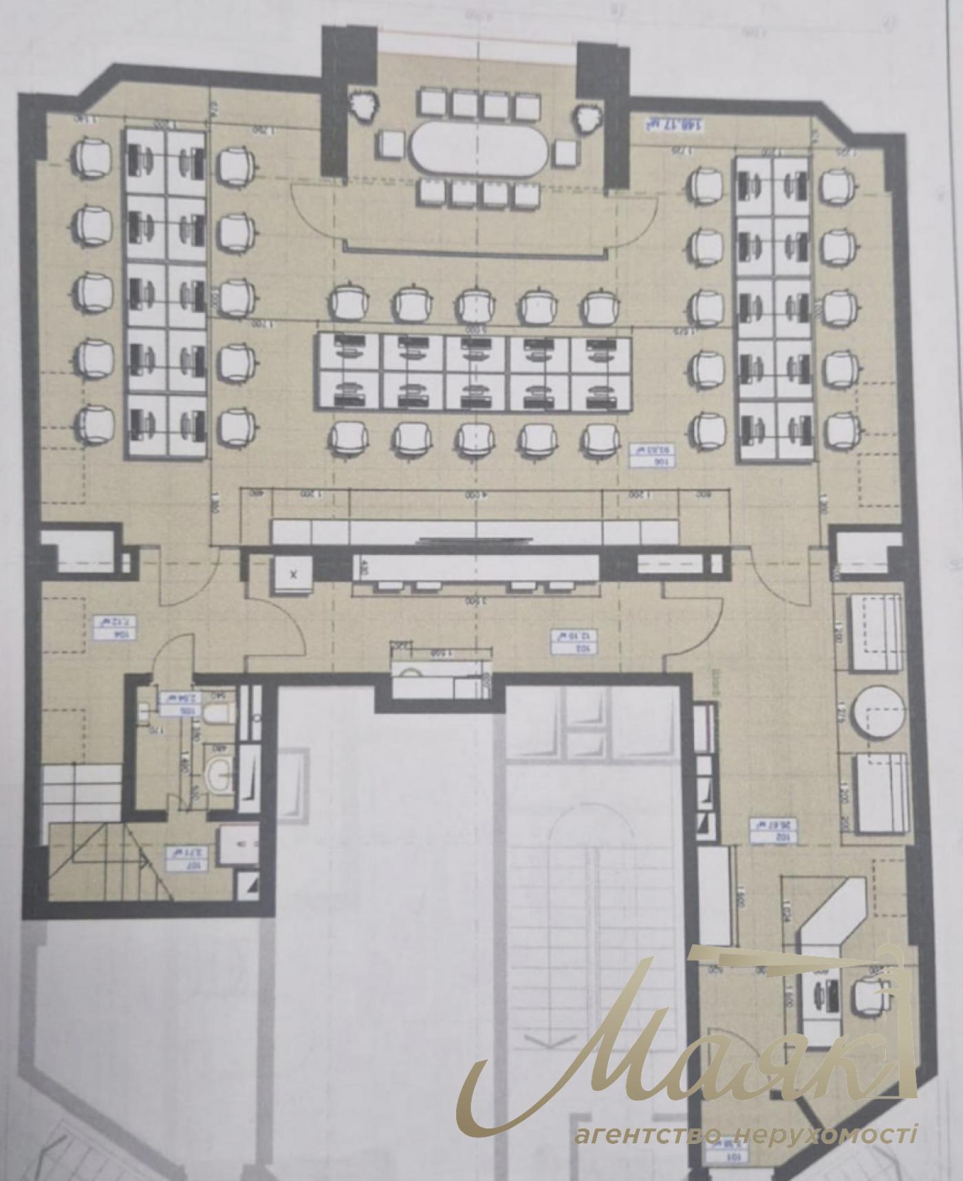 Оренда офісу 214м2 в ЖК Фундуклеївський по вул.Бодана Хмельницького 58-А, Центр.