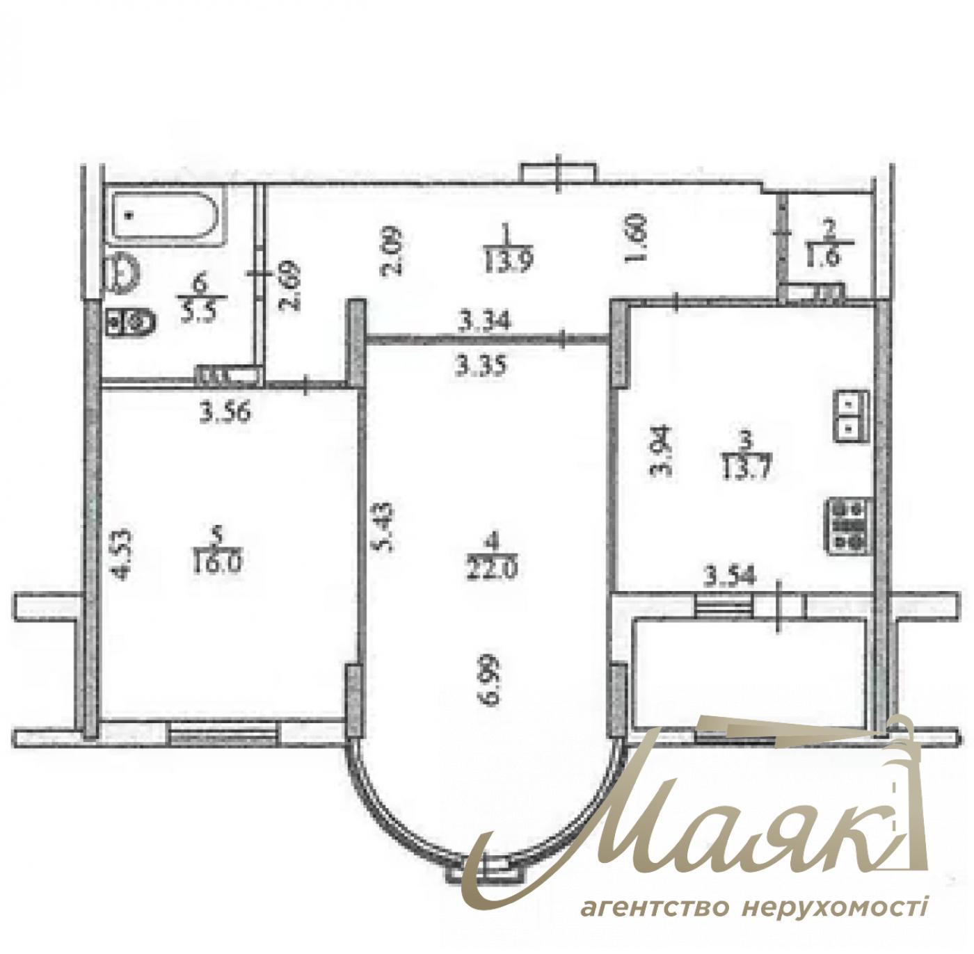 Продаж 2-кімнатної квартири ЖК Златоустівський, вул. Чорновола