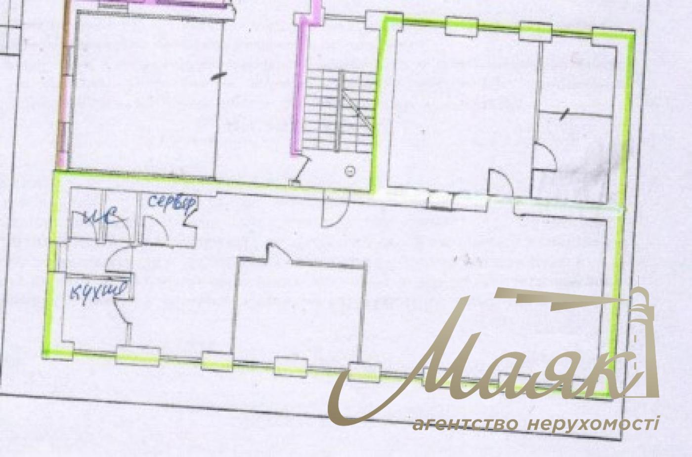 Office space for rent 150m2 in the center, Lvivska square