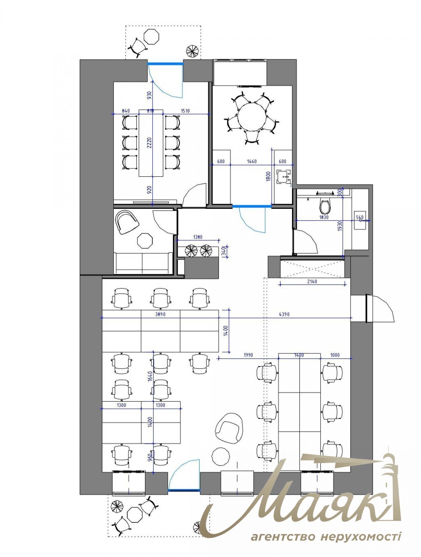 Furnished office for sale in the Center (100m2) Bolshaya Vasilkovskaya st., 38