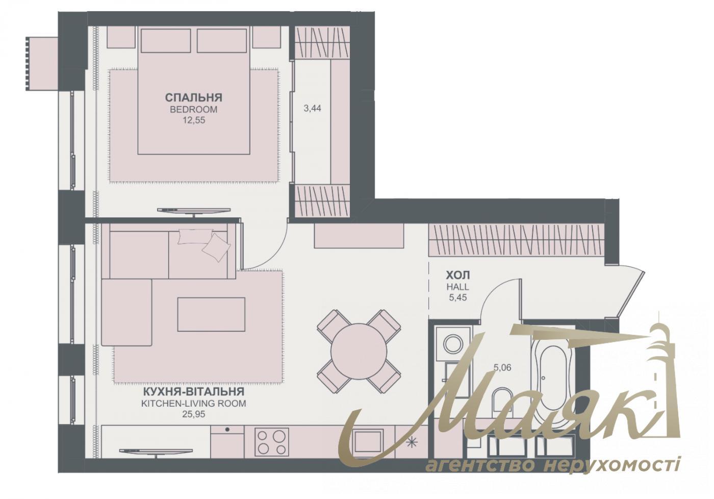 Продаж 1-кімнатної квартири ЖК Трініті, вул. Тютюнника