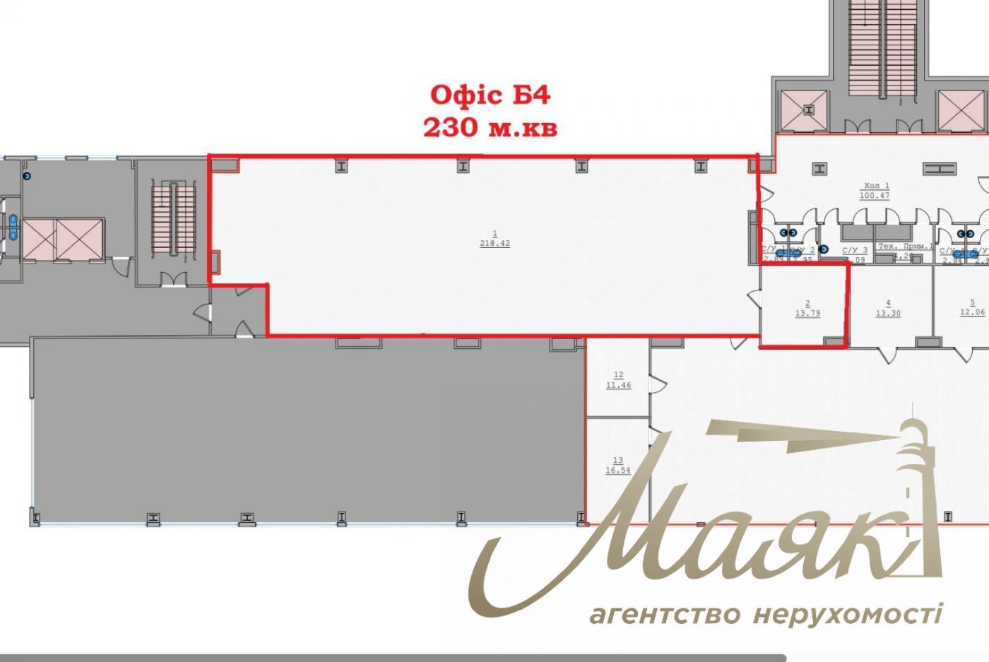 Office for rent Open Space 230m2 on Solomyanka, metro station Beresteyskaya
